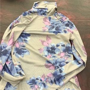 New Free People It’s Fair game printed mesh long sleeve top